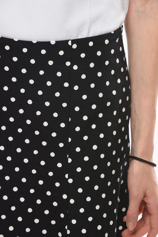 Maxi Gonna  a Pois Bicolore con Zip Laterale