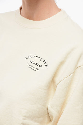 Solid Color Crew-neck Sweatshirt with Printed Contrasting Logo