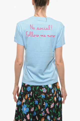 Crewneck T-Shirt with Contrasting Embroidery