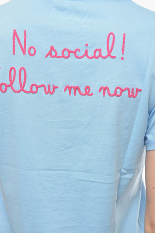Crewneck T-Shirt with Contrasting Embroidery
