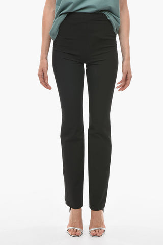 Straight-leg Trousers with Zipped Vents and Logo Patch