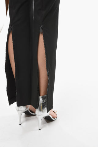 Straight-leg Trousers with Zipped Vents and Logo Patch