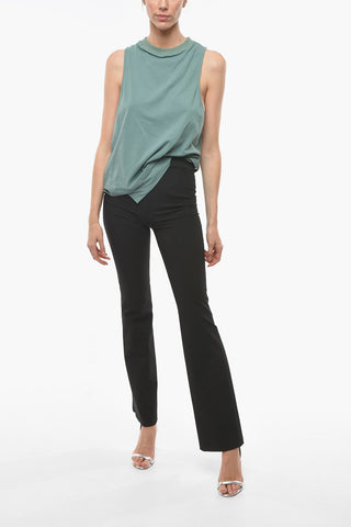 Straight-leg Trousers with Zipped Vents and Logo Patch