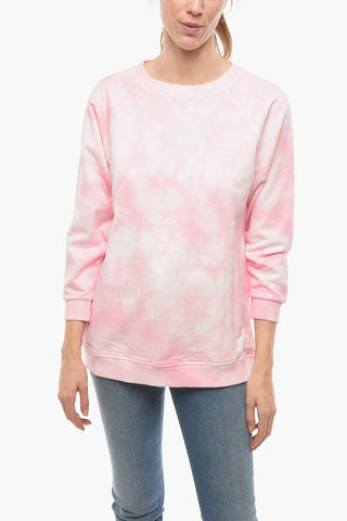 Felpa BON Girocollo Effetto Tie-Dye in Cotone Garzato