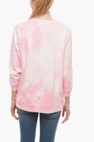Felpa BON Girocollo Effetto Tie-Dye in Cotone Garzato