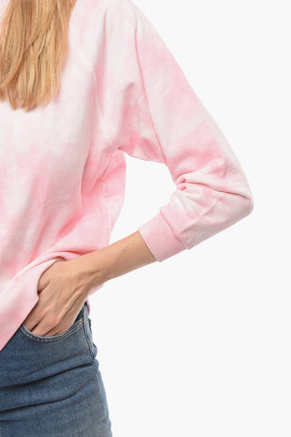 Felpa BON Girocollo Effetto Tie-Dye in Cotone Garzato