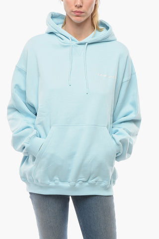 BIRGER CHRISTENSEN Fleeced-Cotton VIOLANA Maxi Hoodie with Logo Embroidery