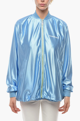 Felpa in Satin con Chiusura Zip
