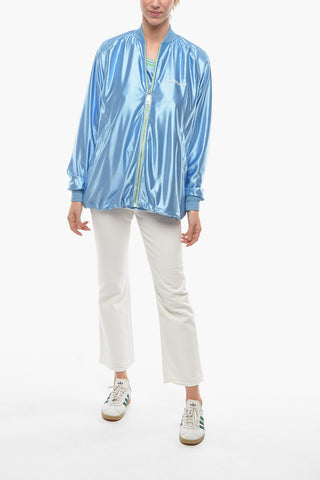 Felpa in Satin con Chiusura Zip