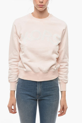 MICHAEL Brushed Cotton Crew-neck Sweatshirt with Studded Logo