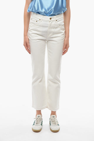 JOURNEY Jeans Crop a Gamba Diritta con Orlo Effetto Rovinato 20,5cm