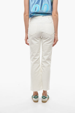JOURNEY Jeans Crop a Gamba Diritta con Orlo Effetto Rovinato 20,5cm