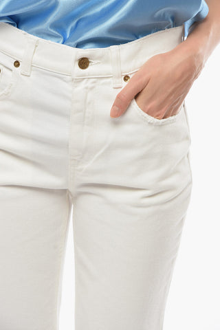 JOURNEY Jeans Crop a Gamba Diritta con Orlo Effetto Rovinato 20,5cm