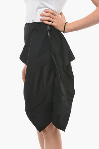 High-waisted Draped Miniskirt with Back Zip