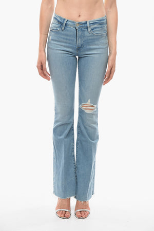 하이웨이스트 플레어 진 프레이드 밑단 26cm