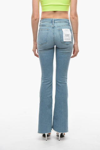 Jeans Svasati a Vita Alta con Orlo Sfrangiato26cm