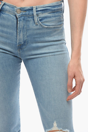 하이웨이스트 플레어 진 프레이드 밑단 26cm