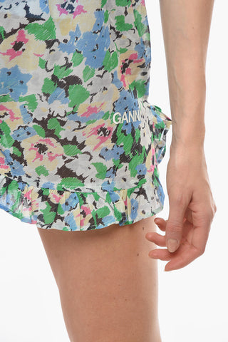 Shorts In Cotone Organico con Arricciatura sul Fondo