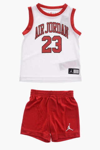AIR JORDAN Set Canotta Girocollo e Shorts con Logo Stampato