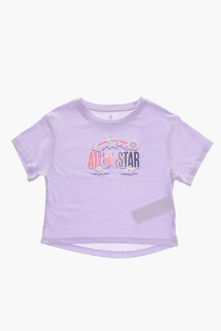 ALL STAR CHUCK TAYLOR Set T-Shirt Girocollo con Logo in Rilievo e Shorts Effetto Tie-Dye