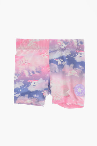 ALL STAR CHUCK TAYLOR Set T-Shirt Girocollo con Logo in Rilievo e Shorts Effetto Tie-Dye