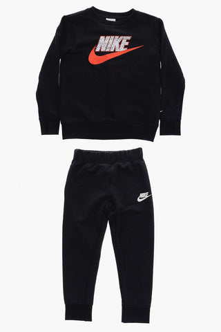 Crew-neck Sweatshirt and Joggers Set with Printed Logo