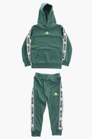 ALL STAR CHUCK TAYLOR Set Felpa Hoodie e Joggers in Tinta Unita con Banda Laterale Logata