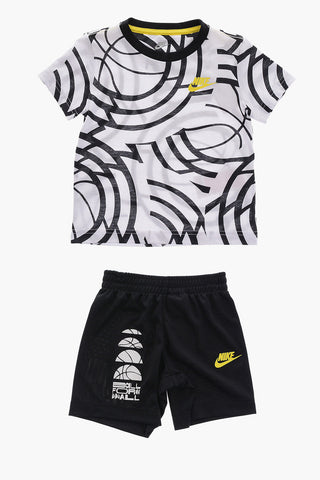 Set T-shirt Fantasia Animalier e Shorts con Elastico in Vita