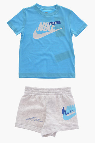 Fleeced-Cotton Shorts and Crew-Neck T-shirt Set