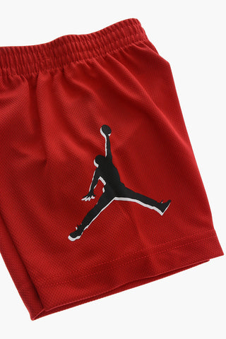 AIR JORDAN Mesh Shorts and Printed Crew-Neck T-shirt Set