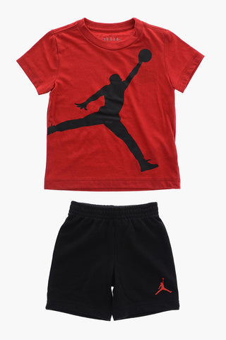AIR JORDAN Set T-Shirt e Shorts con Logo Stampato