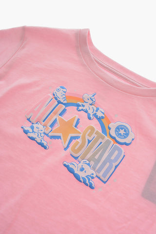 ALL STAR CHUCK TAYLOR Set T-shirt con Logo in Rilievo e Shorts Effetto Tie Dye