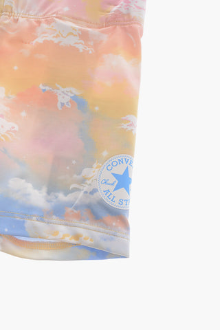 ALL STAR CHUCK TAYLOR Set T-shirt con Logo in Rilievo e Shorts Effetto Tie Dye