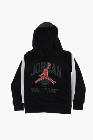 AIR JORDAN Solid Color Hoodie and Joggers Set with Contrasting Side Band