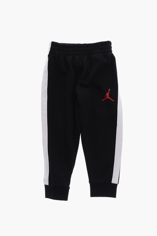 AIR JORDAN Solid Color Hoodie and Joggers Set with Contrasting Side Band