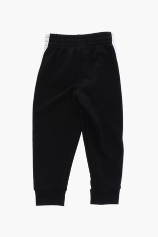 AIR JORDAN Solid Color Hoodie and Joggers Set with Contrasting Side Band