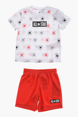 ALL STAR CHUCK TAYLOR All-Over Logo Print T-Shirt and Shorts Set
