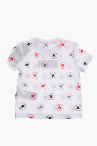 ALL STAR CHUCK TAYLOR All-Over Logo Print T-Shirt and Shorts Set
