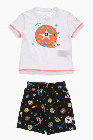ALL STAR CHUCK TAYLOR Crewneck T-Shirt and Shorts Set with All-Over Print
