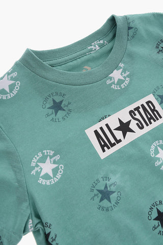ALL STAR CHUCK TAYLOR T-shirt con Logo All-Over e Shorts Mesh
