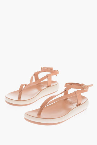 Leather SALOMI Thong Sandals with Decorative Buckle