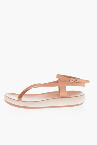 Leather SALOMI Thong Sandals with Decorative Buckle