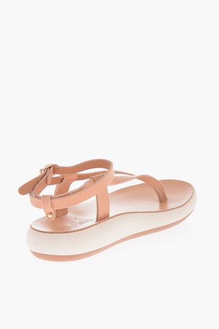 Leather SALOMI Thong Sandals with Decorative Buckle