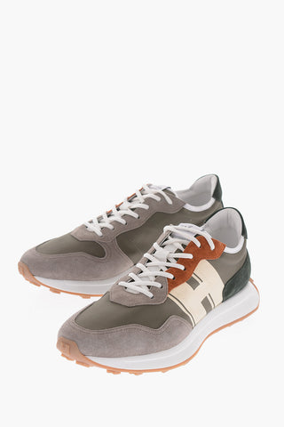 Suede and Fabric Low Top Sneakers