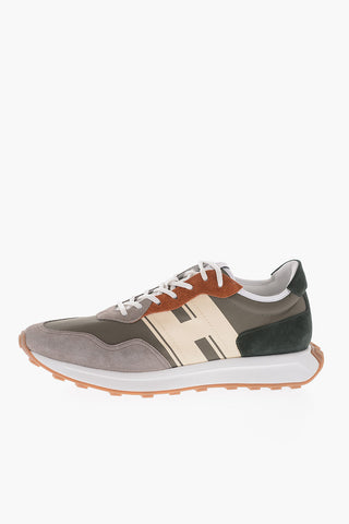 Suede and Fabric Low Top Sneakers