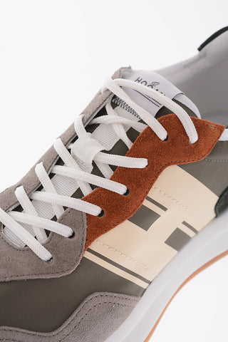 Suede and Fabric Low Top Sneakers