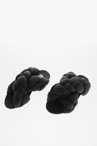 Solid Color Sandals with Nylon Braided Upper