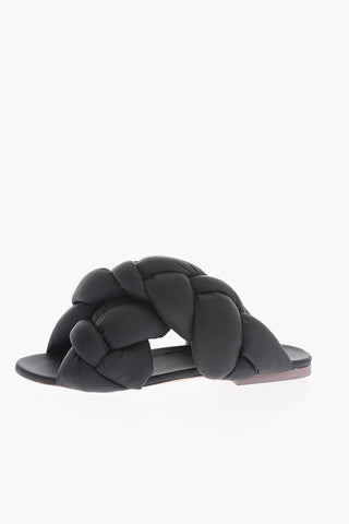 Solid Color Sandals with Nylon Braided Upper