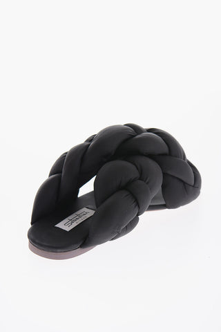 Solid Color Sandals with Nylon Braided Upper