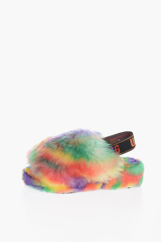 Wool FLUFF YEAH PRIDE Slippers with Logoed Elastic Band